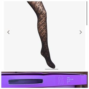 FENDI X SKIMS Mid Support Black Tights XL